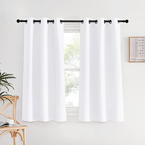 NICETOWN White Thermal Insulated Curtains, Set of 2, W34 x L60