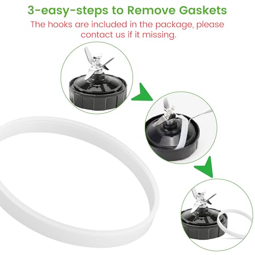 3Pcs Rubber Gaskets Replacement for Ninja Blender Blade, 3.94in Seal Ring
