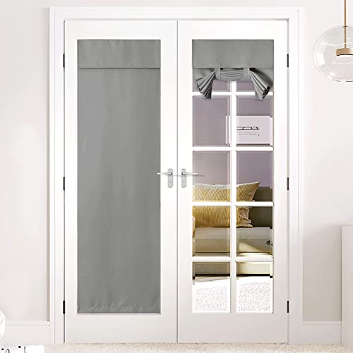 NICETOWN Silver Grey Adhesive Thermal Insulated Curtain 26"W x 80"L