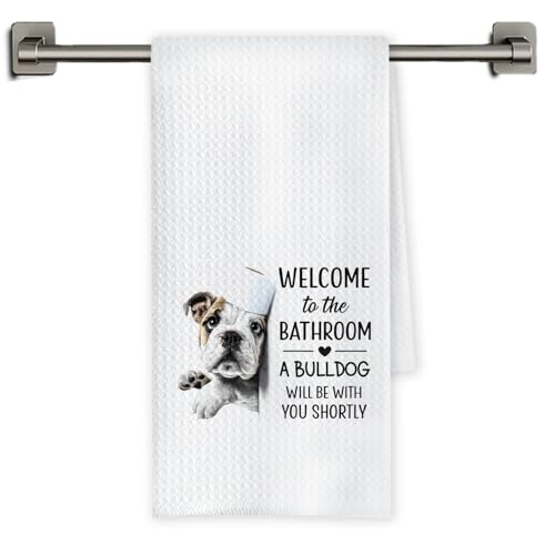 Funny English Bulldog Hand Towels - Decorative 16x24 Inch Gift
