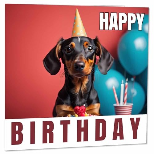 Cute Dachshund Birthday Card | Premium Quality 145mm