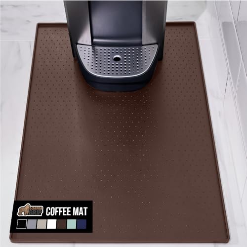 GORILLA GRIP 15" x 23" Brown Silicone Coffee Mat - Waterproof & Heat Resistant