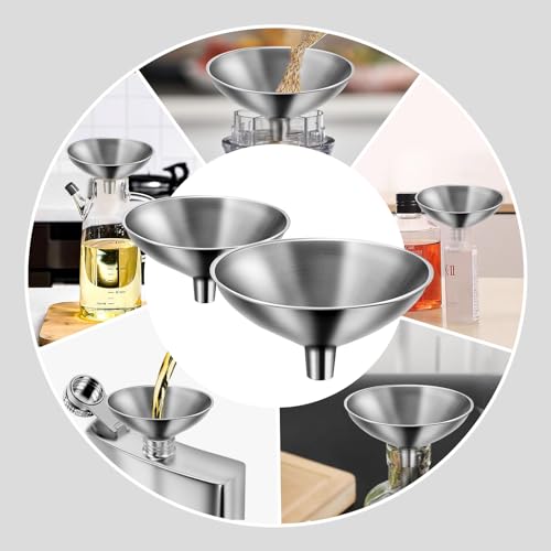Serinar Mini Stainless Steel Funnel Set - 2 Piece for Kitchen & Flask