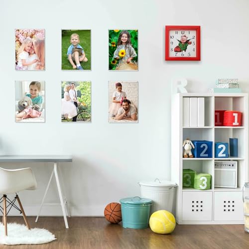 4x4 Vertical Acrylic Picture Frames - Set of 6 Clear Floating Frames