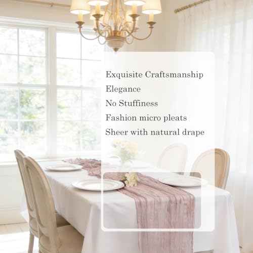 Dusty Pink Cheesecloth Table Runner - 21x120 Inches for Events