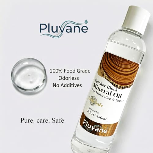 Pluvane Food Grade Mineral Oil 8.5oz – Wood Cutting Board Conditioner