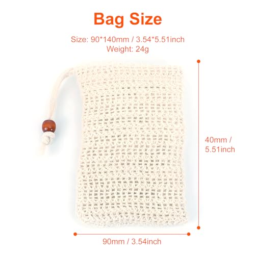 Kootinn Natural Cotton Soap Saver Bag for Exfoliation and Zero Waste Shower
