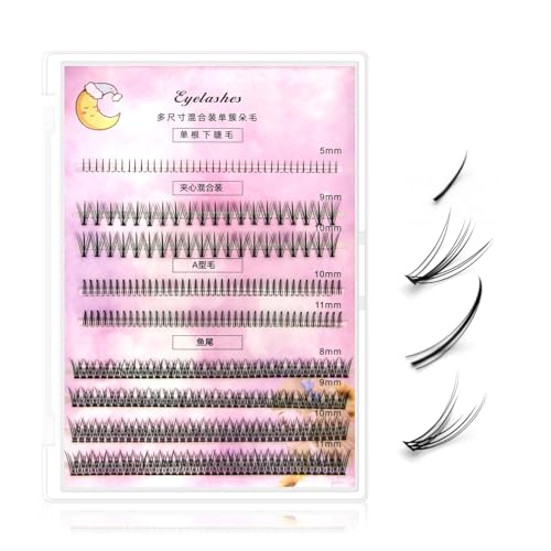 LASHGLSO 320 Pcs DIY Cluster Lashes Kit with Lower Wispy Lashes