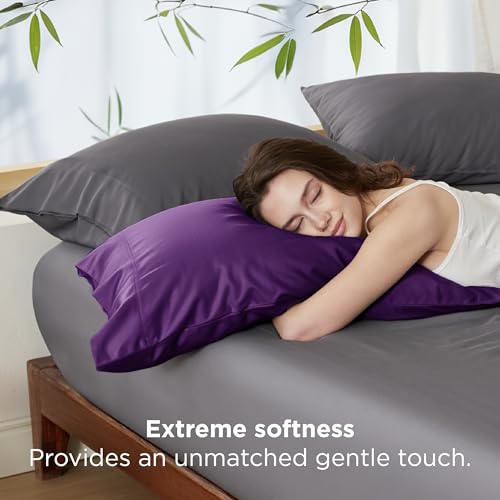 Bedsure Bamboo Rayon Pillow Cases Set of 2, 20x30 Inches - Cooling & Soft