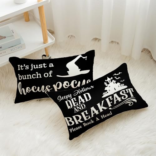 Halloween Decorative Throw Pillow Covers 12x20 Inches - Set of 2