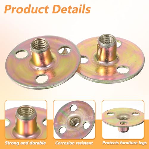 Exircy 4 Sets Furniture Leg Mounting Plates with Screws - 36mm Diameter