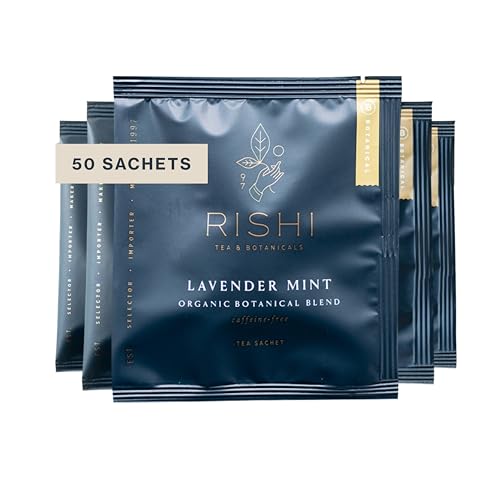 Rishi Tea Lavender Mint Herbal Tea Bags - Organic, Caffeine-Free, 50ct