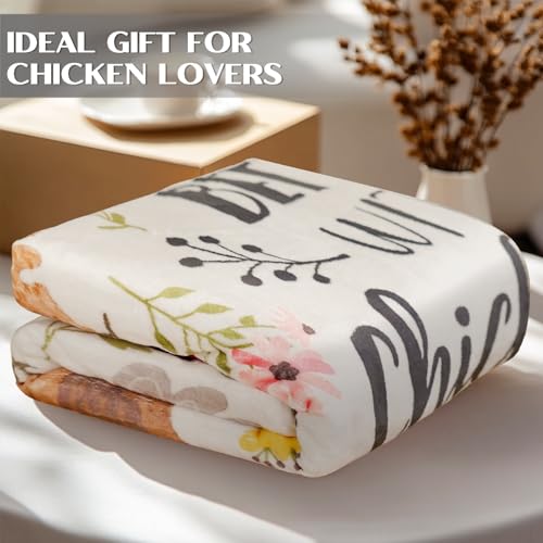 Chicken Blanket 40"x50" - Flannel Plush Throw for Chicken Lovers
