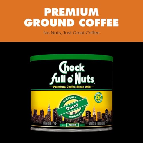 Chock Full o' Nuts Heavenly Original Decaf Ground Coffee 24oz Can - Medium Roast (Pack of 3)