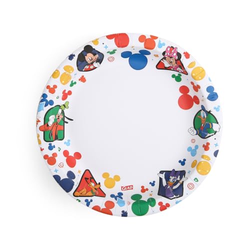 Glad Disney Mickey & Friends Paper Plates, 8.5 Inch, 80 Count (2-Pack)