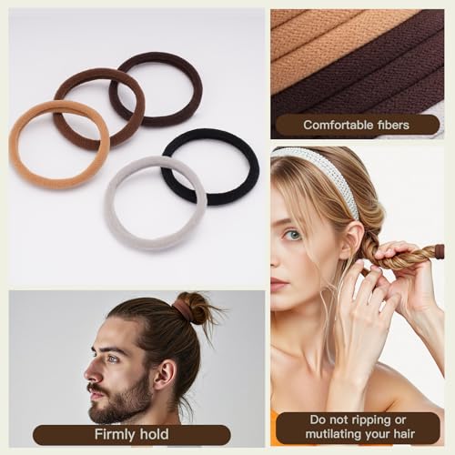EasYoung 15Pcs Elastic Hair Ties for Thick Hair - Damage-Free Hold