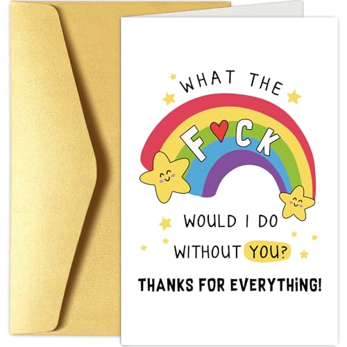 Funny Thank You Card for Men & Women - Thanks for Everything