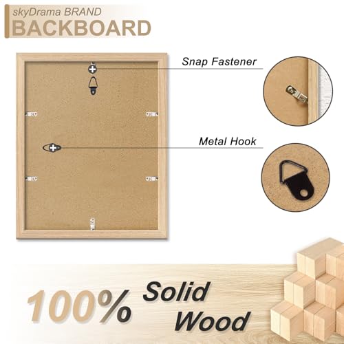 skyDrama 9x12 Solid Wood Picture Frame - Natural Wood Grain, 2 Pack