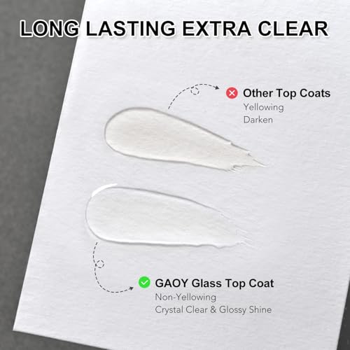 GAOY Crystal Glassy Gel Top Coat 16ml - No Wipe Clear High Gloss UV Finish