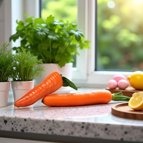 Realistic Orange Artificial Carrot for Home Decor - 1Pc