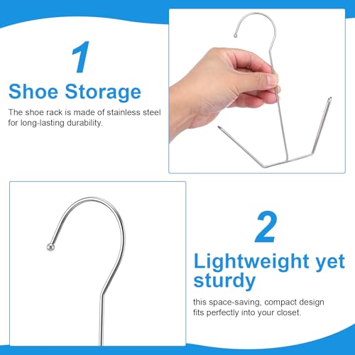 3-Pack Stainless Steel Shoe Hangers for Closet Storage