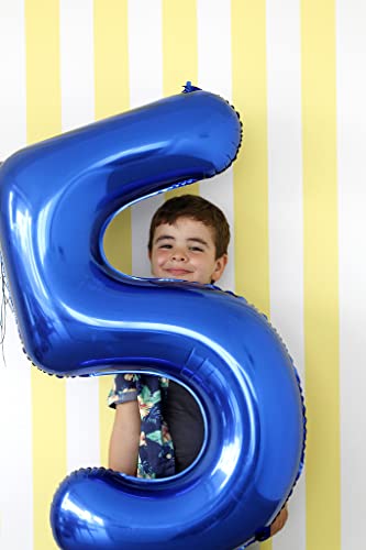 40 Inch Blue Number Balloons for Men's Birthday Party Decorations