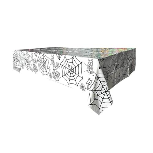 Halloween Spider Web Plastic Tablecloth - Small Party Cover