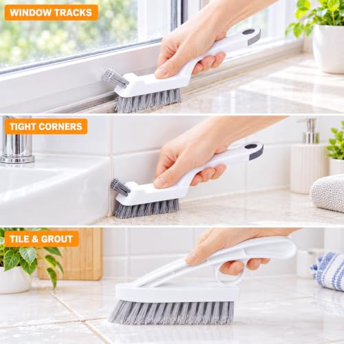 V-Shaped Grout Cleaner Brush Set for Tile, Shower & Kitchen - 3 Pack