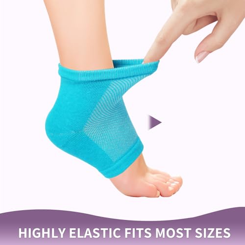 Silicone Gel Heel Socks for Dry Cracked Feet 2 Pairs Moisturizing