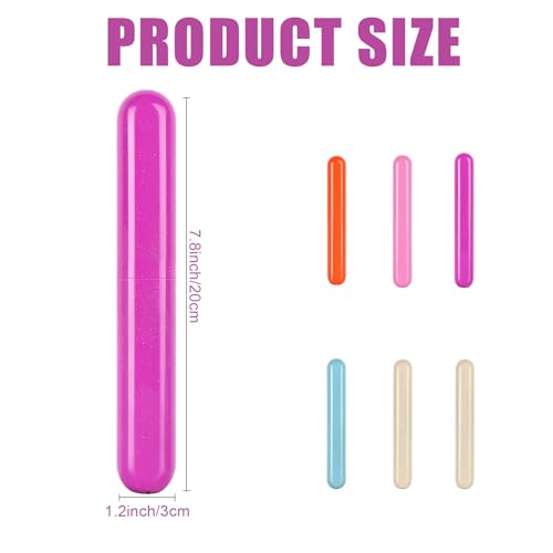 Eaezerav 6-Pack Wheat Straw Toothbrush Travel Case & Holder