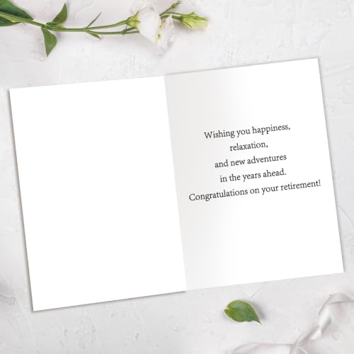 Elegant Happy Retirement Card with Envelope - SK-207 Gold Starburst Design