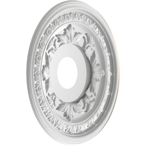 Ekena Millwork 16-inch Silver Baltimore Thermoformed PVC Ceiling Medallion - Fits Canopies up to 6.5"