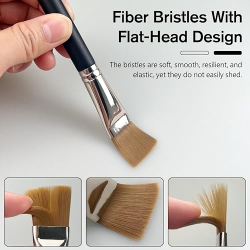Jaasuee Square Foundation Brush - Flat Synthetic Makeup Brush for Liquid Cream