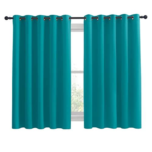 NICETOWN Thermal Insulated Blackout Curtains, Peacock Teal, 70x63" (Set of 2)