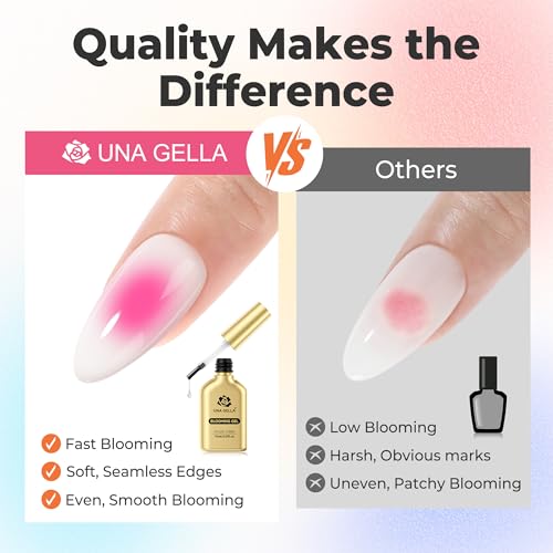 UNA GELLA Blooming Gel Nail Polish 15ml Super Clear Watercolor Marble