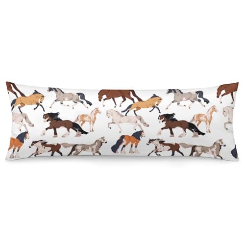 Cartoon Horse Body Pillow Cover 20x54 - Cozy Decorative Case