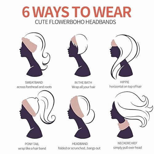 Bomeirc Boho Paisley Stretch Headband Knotted Hair Band for Women