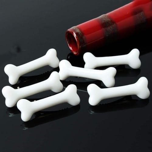White Dog Bone Hair Clips Punk Hairpins Barrette 2Pcs