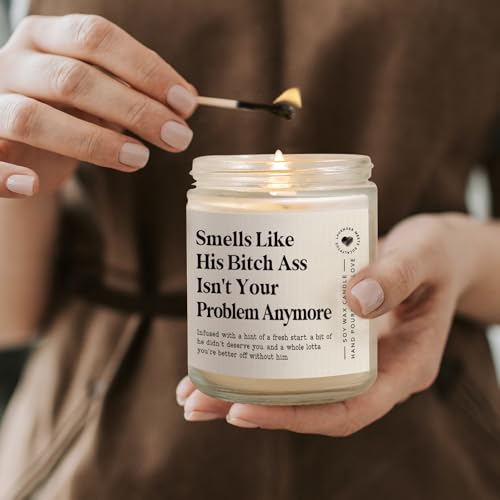Empowering Divorce Candle Gift - Lavender Scented, 7oz