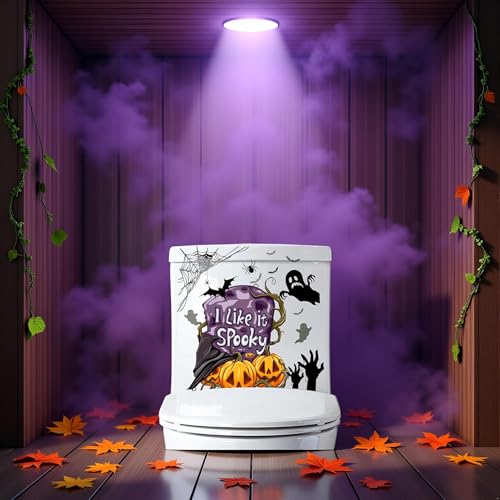 Pumpkin Ghost & Green Leaf Bathroom Wall Stickers - Removable