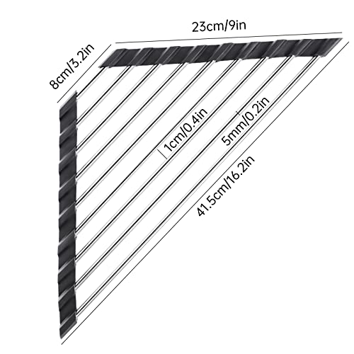 Tomorotec Triangle Roll-Up Dish Drying Rack - 304 Stainless Steel, Black