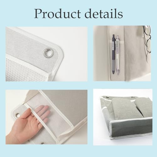 Hanging Wall Organizer with Pockets for Home & Office - Grey
