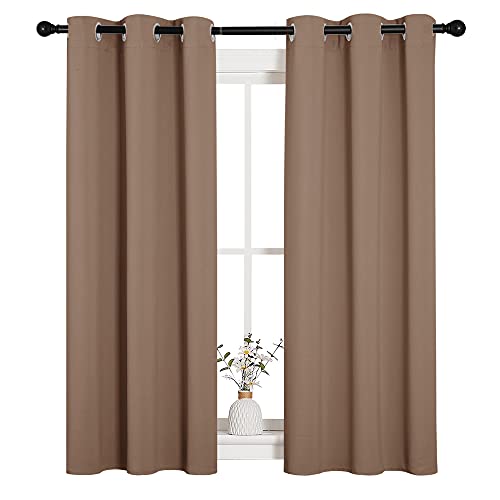NICETOWN Cappuccino Blackout Curtains - 34" x 54" Grommet Drapes