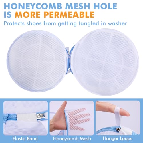 Shoe Washing Bags - 2 Pack Honeycomb Mesh Laundry Bags for Sneakers & Delicates