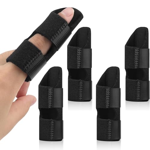 5Pcs Trigger Finger Splint, Finger Braces Joint Stabilizer, Adjustable Mallet Splint and Hand Brace, Finger Straightener for Arthritis ? Fits Thumb, Index, Middle, Ring and Pinky Fingers(5PCS)