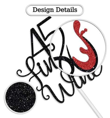 45 Fine as Wine Cake Topper - Wine Themed Birthday Decoration