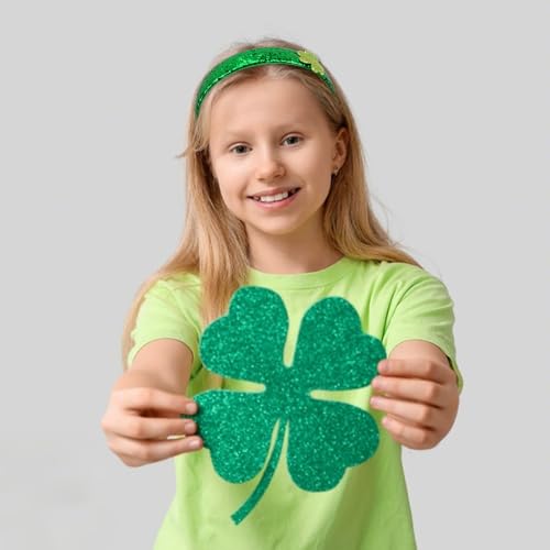 St. Patrick's Day Glitter Shamrock Headband Green Sparkly Hair Accessory