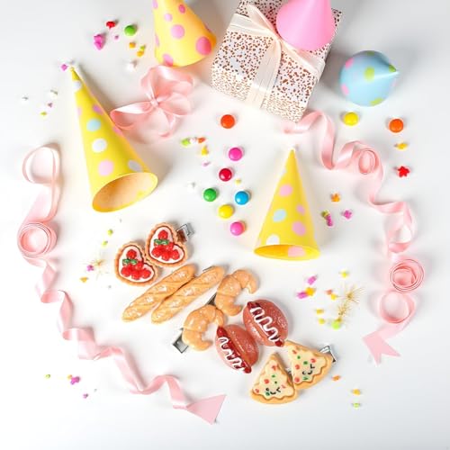 Smiley Pizza Hair Clips 2Pcs - Cute Non-Slip Food Hair Accessories