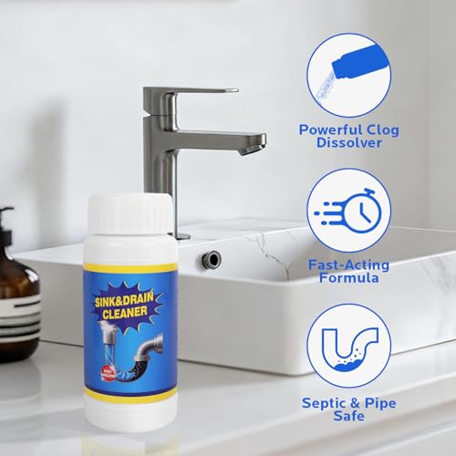 Sink Drain Cleaner Powder - Fast Foaming Clog Remover, 4 Pack