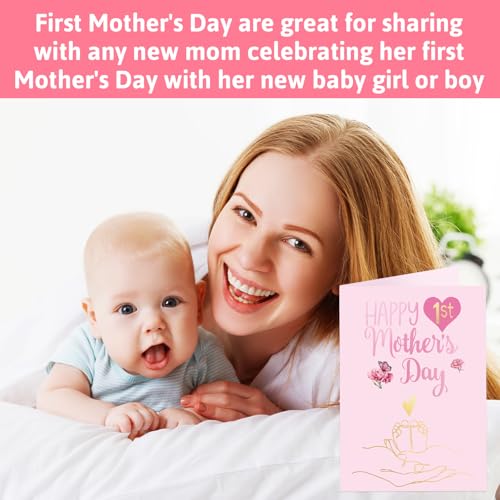 Happy First Mother's Day Card for New Mom - 5x7 with Envelope